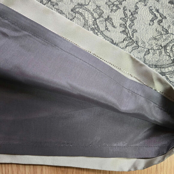 Talbots Womens Vintage Y2K Silver Gray Lace Print Pencil Skirt 12 Whimsigoth - Picture 4 of 10